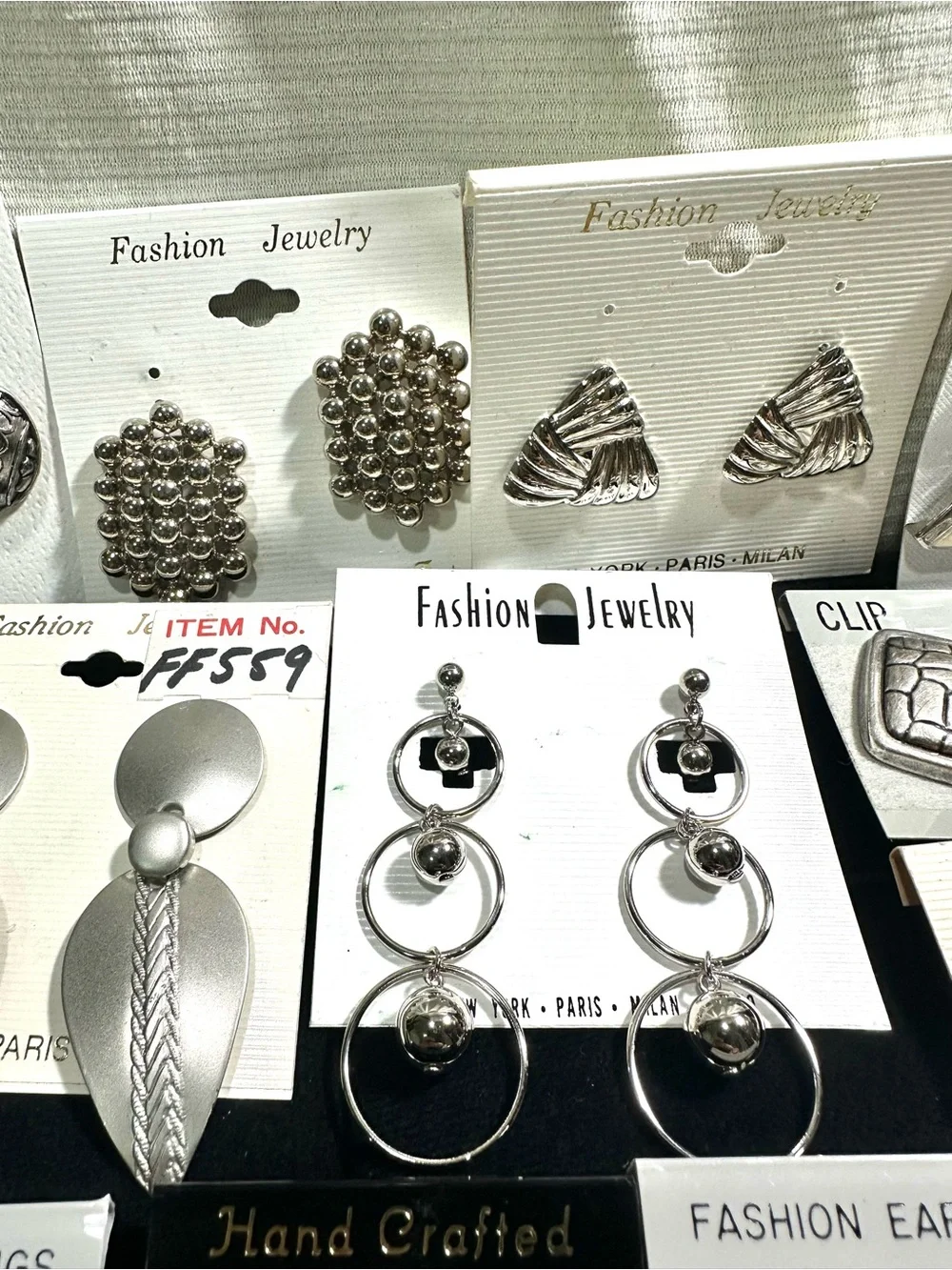 Vtg: BUNDLE of 25 Pairs of Earrings, Various Styles, Sizes , Pierced & Clip On